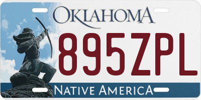 OK license plate 895ZPL