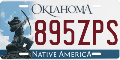OK license plate 895ZPS