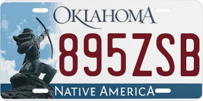 OK license plate 895ZSB