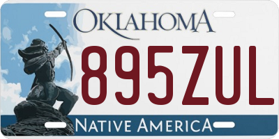 OK license plate 895ZUL