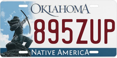 OK license plate 895ZUP