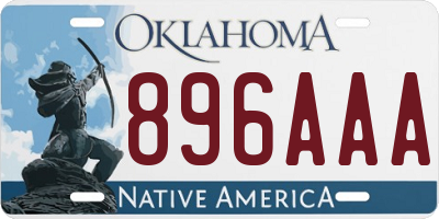 OK license plate 896AAA