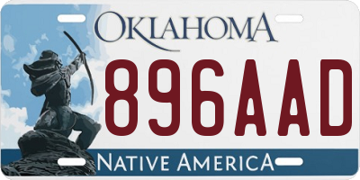 OK license plate 896AAD