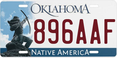 OK license plate 896AAF