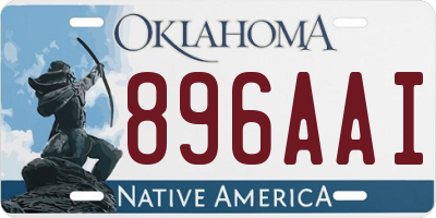 OK license plate 896AAI