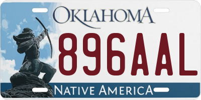 OK license plate 896AAL