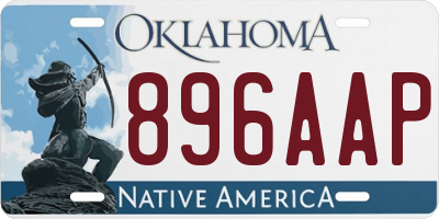 OK license plate 896AAP