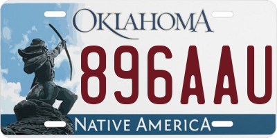 OK license plate 896AAU