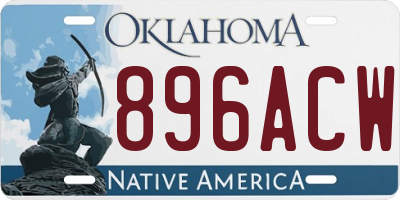 OK license plate 896ACW
