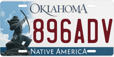 OK license plate 896ADV