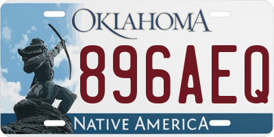OK license plate 896AEQ