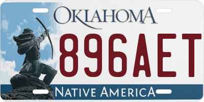 OK license plate 896AET