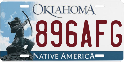 OK license plate 896AFG