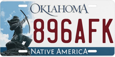OK license plate 896AFK