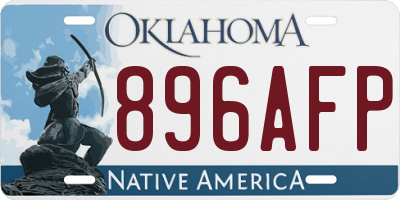OK license plate 896AFP