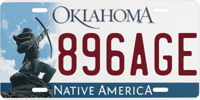OK license plate 896AGE