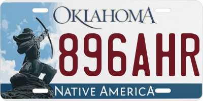 OK license plate 896AHR