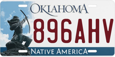 OK license plate 896AHV