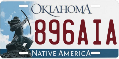 OK license plate 896AIA