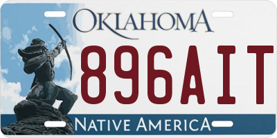 OK license plate 896AIT