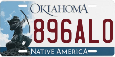 OK license plate 896ALO