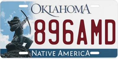 OK license plate 896AMD
