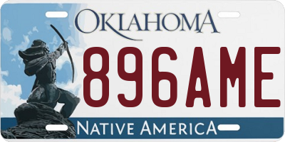 OK license plate 896AME
