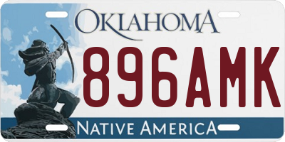 OK license plate 896AMK