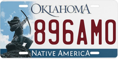 OK license plate 896AMO
