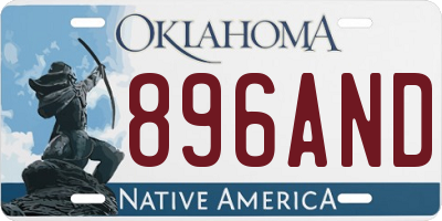 OK license plate 896AND