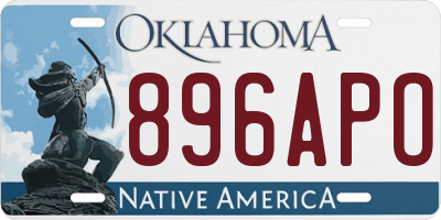 OK license plate 896APO