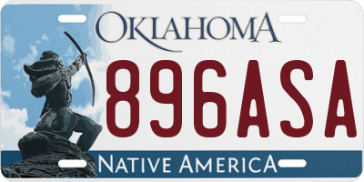 OK license plate 896ASA