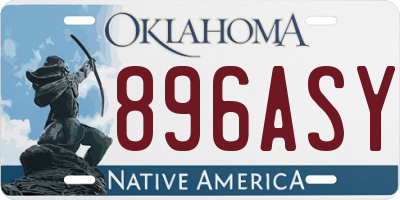 OK license plate 896ASY