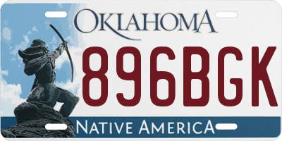 OK license plate 896BGK