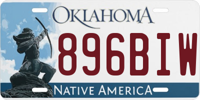 OK license plate 896BIW