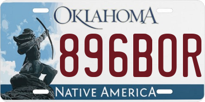 OK license plate 896BOR