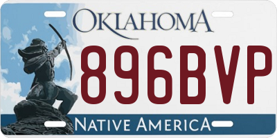 OK license plate 896BVP
