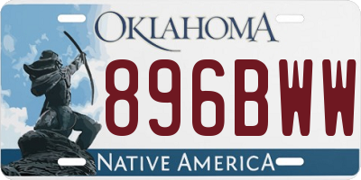 OK license plate 896BWW