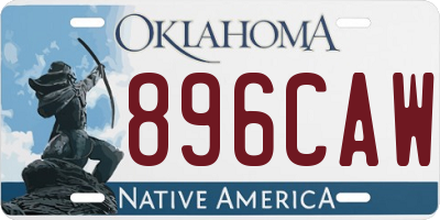 OK license plate 896CAW