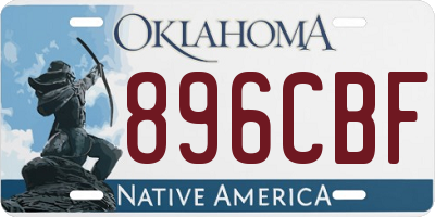 OK license plate 896CBF