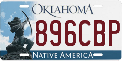 OK license plate 896CBP