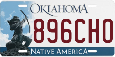 OK license plate 896CHO