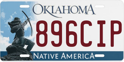 OK license plate 896CIP