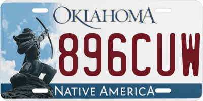 OK license plate 896CUW