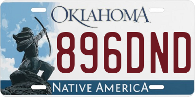 OK license plate 896DND
