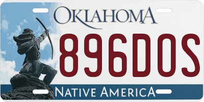 OK license plate 896DOS