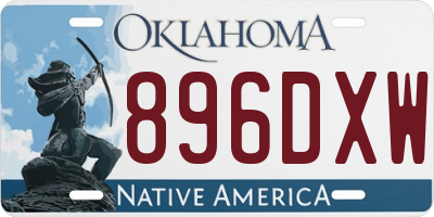 OK license plate 896DXW