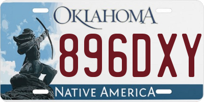 OK license plate 896DXY