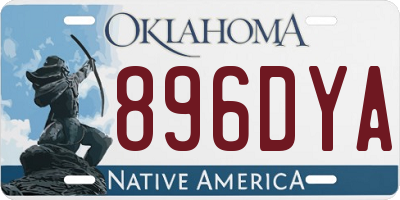 OK license plate 896DYA