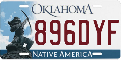 OK license plate 896DYF